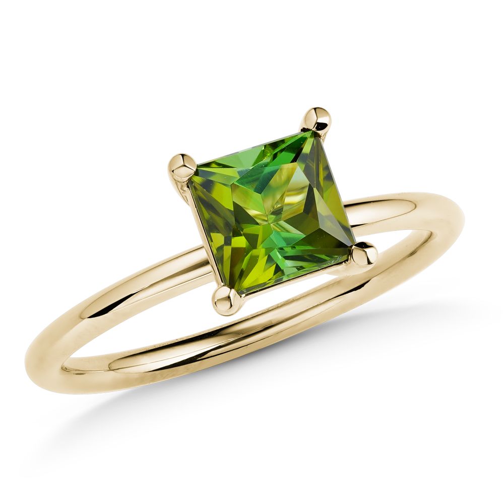 Square tourmaline ring