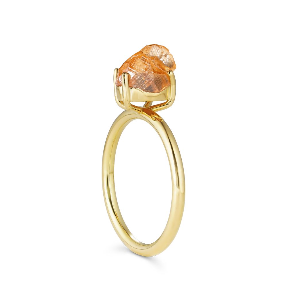 Hessonite crystal ring